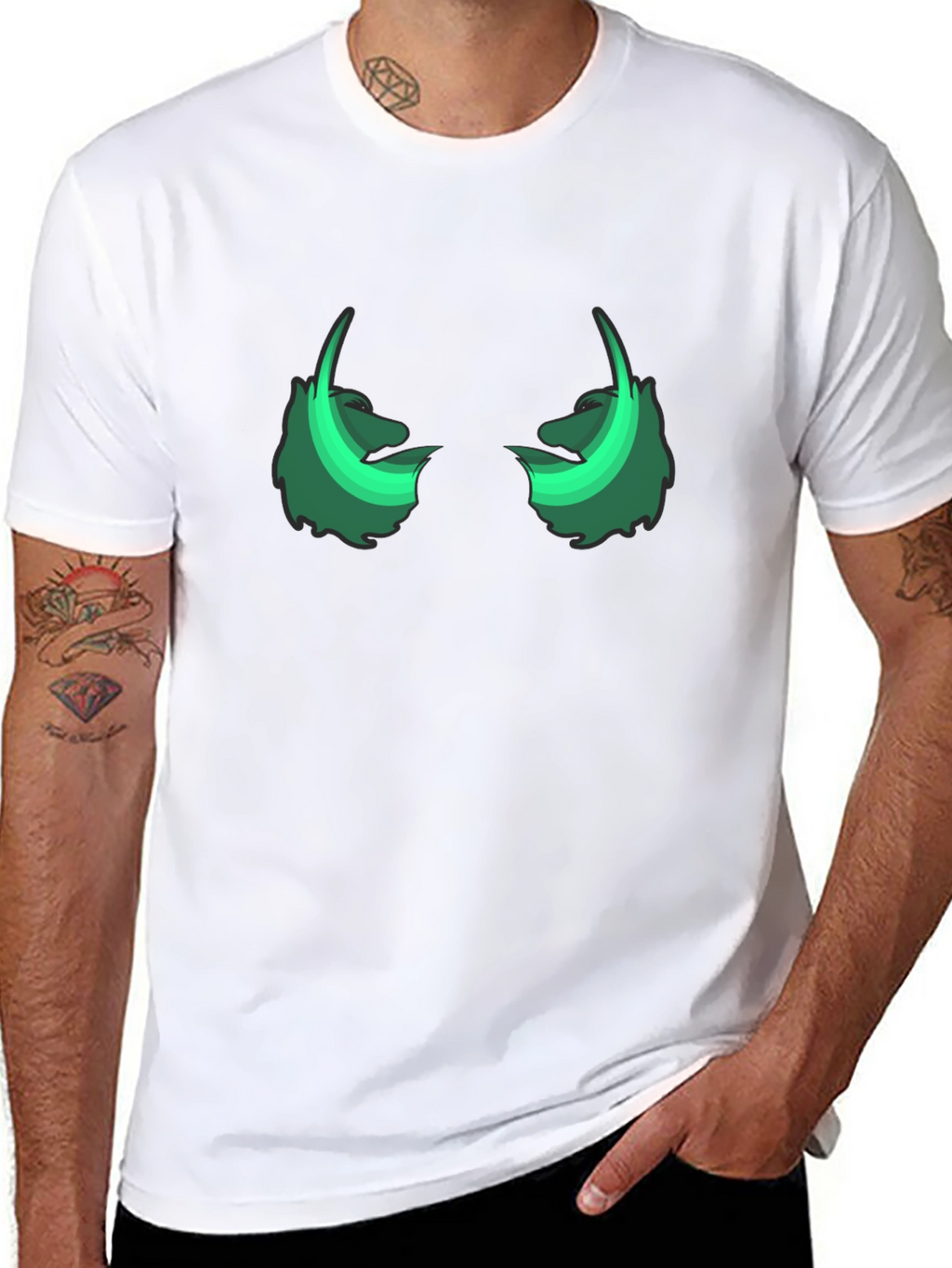 Glow-in-the-Dark Monster Eyes Black T-Shirt