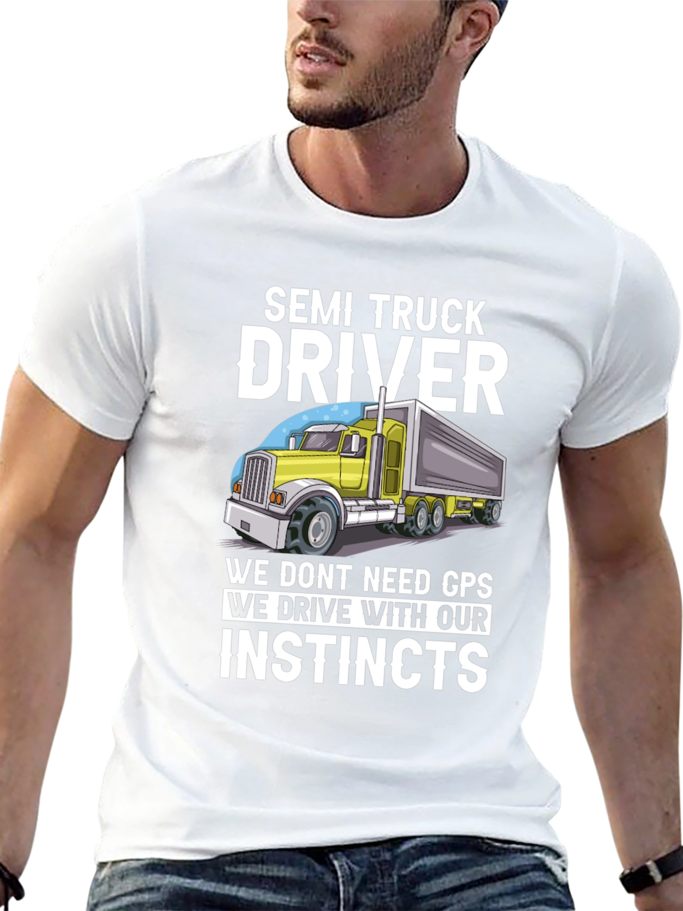 Semi Truck Driver Instincts Graphic Tee