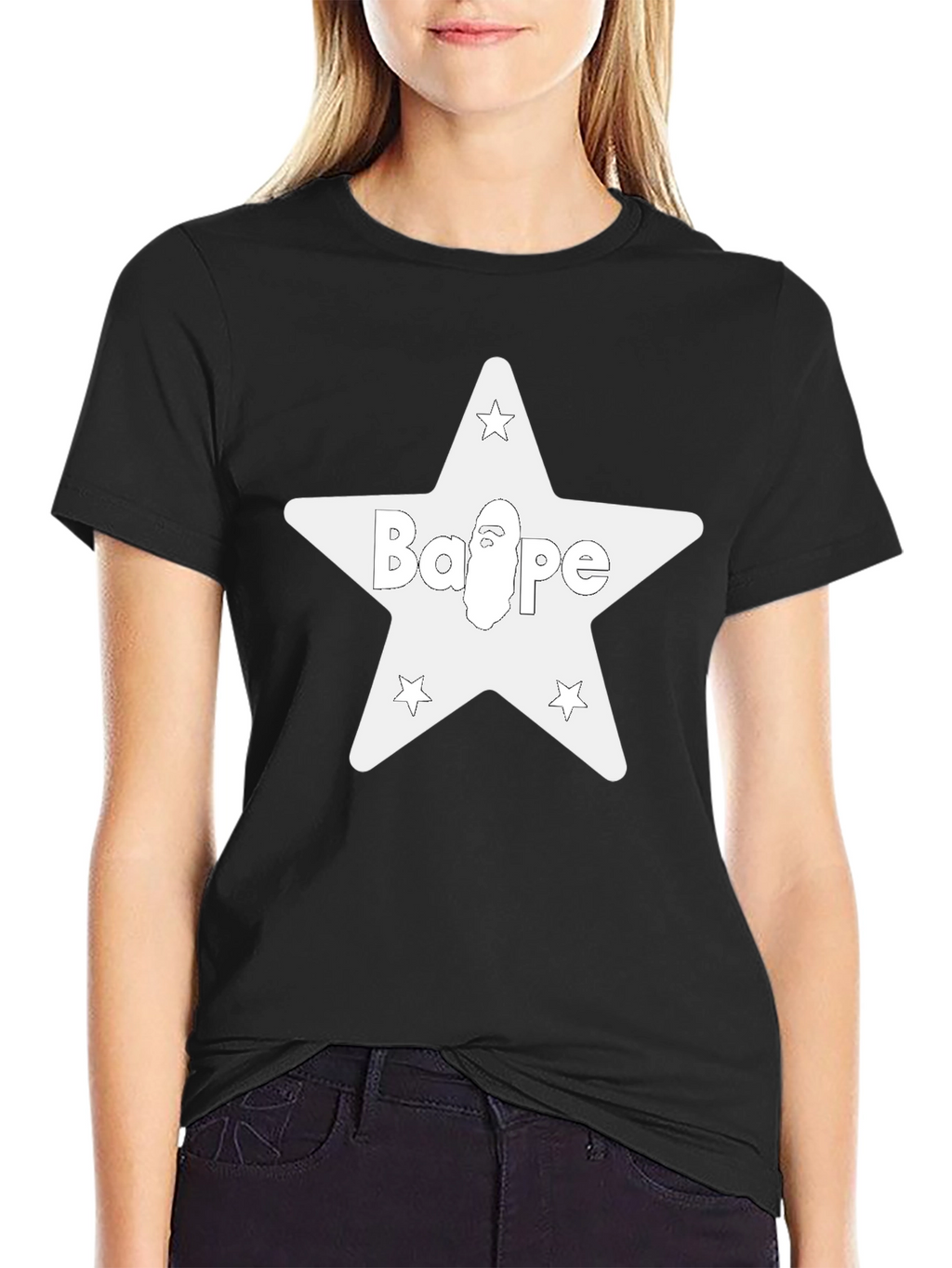 Star Logo Black Tee - Casual Graphic T-Shirt