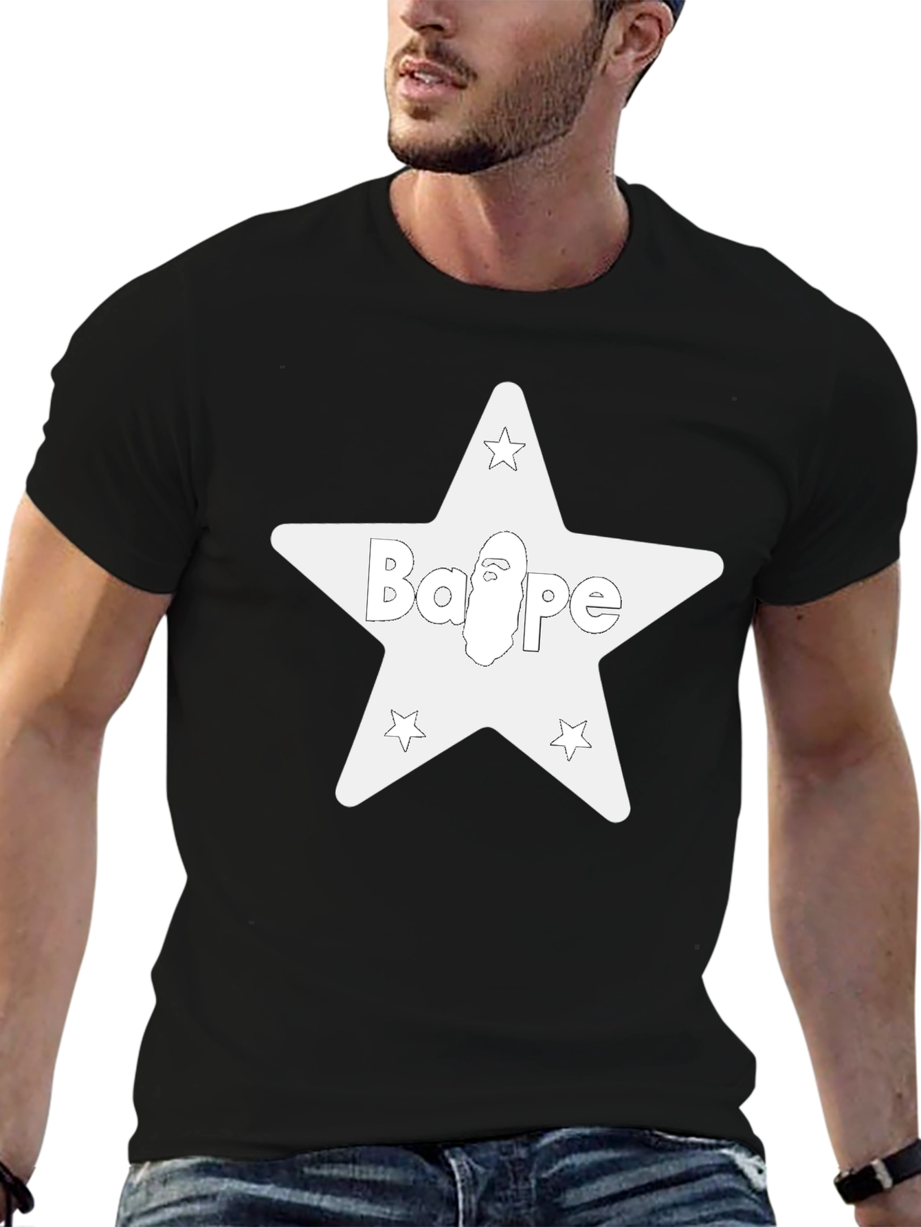 Star Logo Black Tee - Casual Graphic T-Shirt