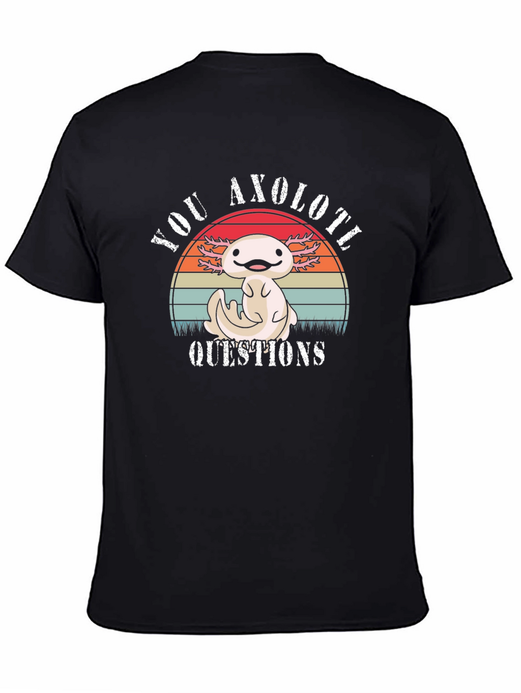 Axolotl Questions T-Shirt - Cute Cartoon Animal Tee