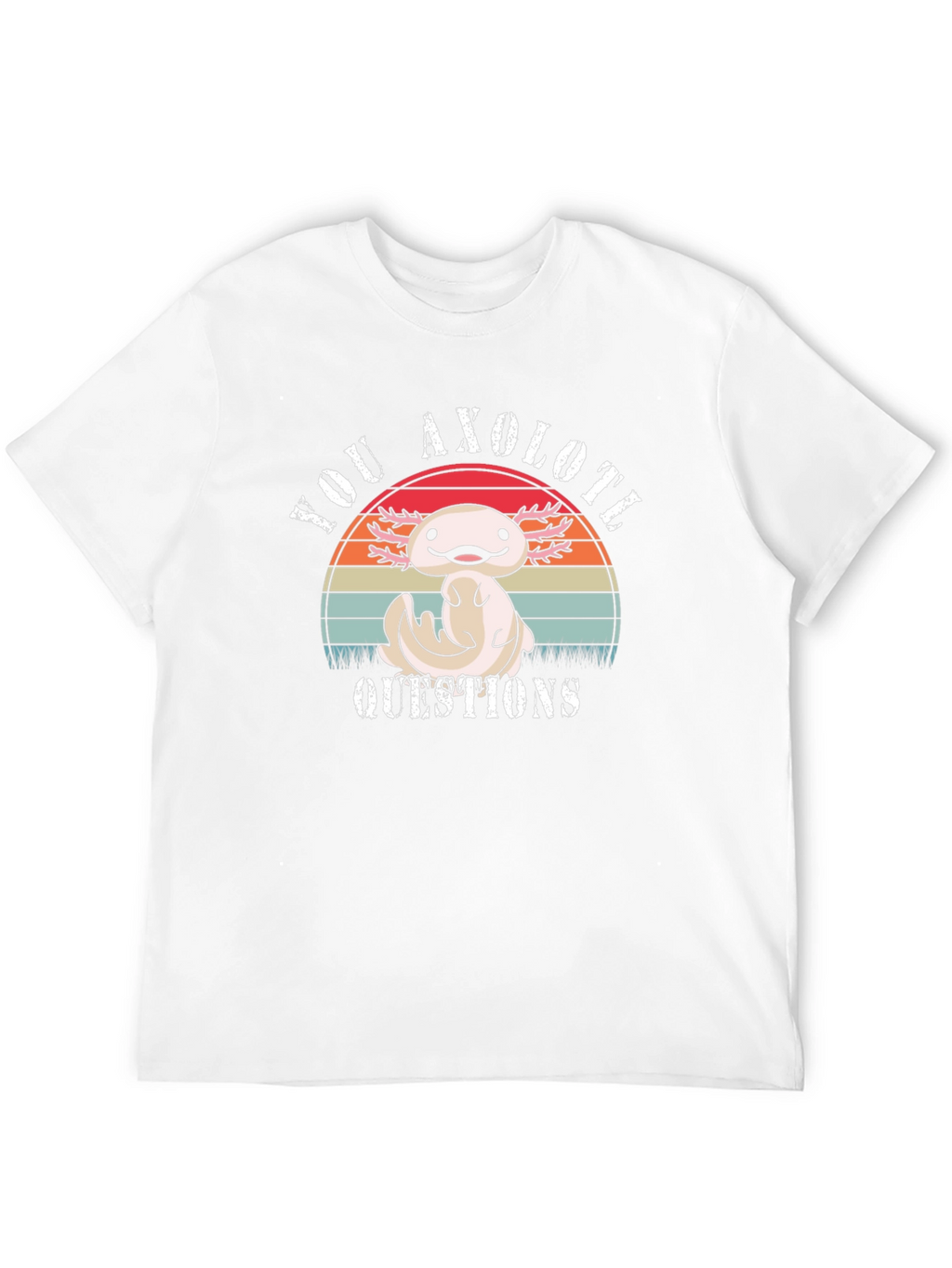 Axolotl Questions T-Shirt - Cute Cartoon Animal Tee