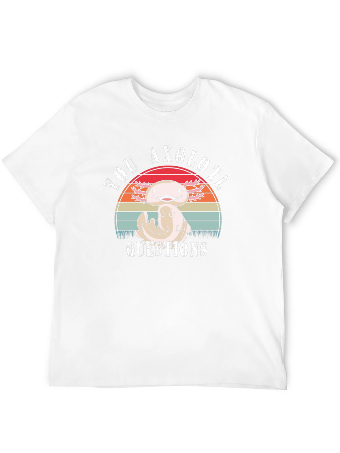 Axolotl Questions T-Shirt - Cute Cartoon Animal Tee
