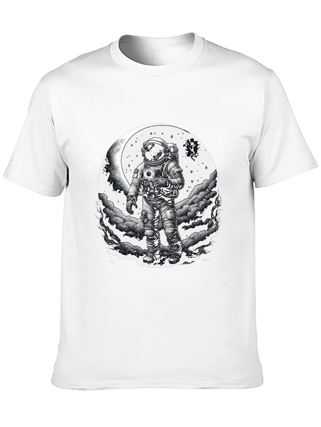 Astronaut Moon Graphic T-Shirt - Black