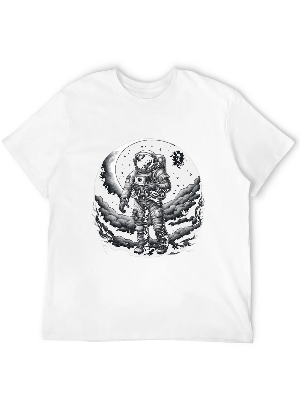 Astronaut Moon Graphic T-Shirt - Black