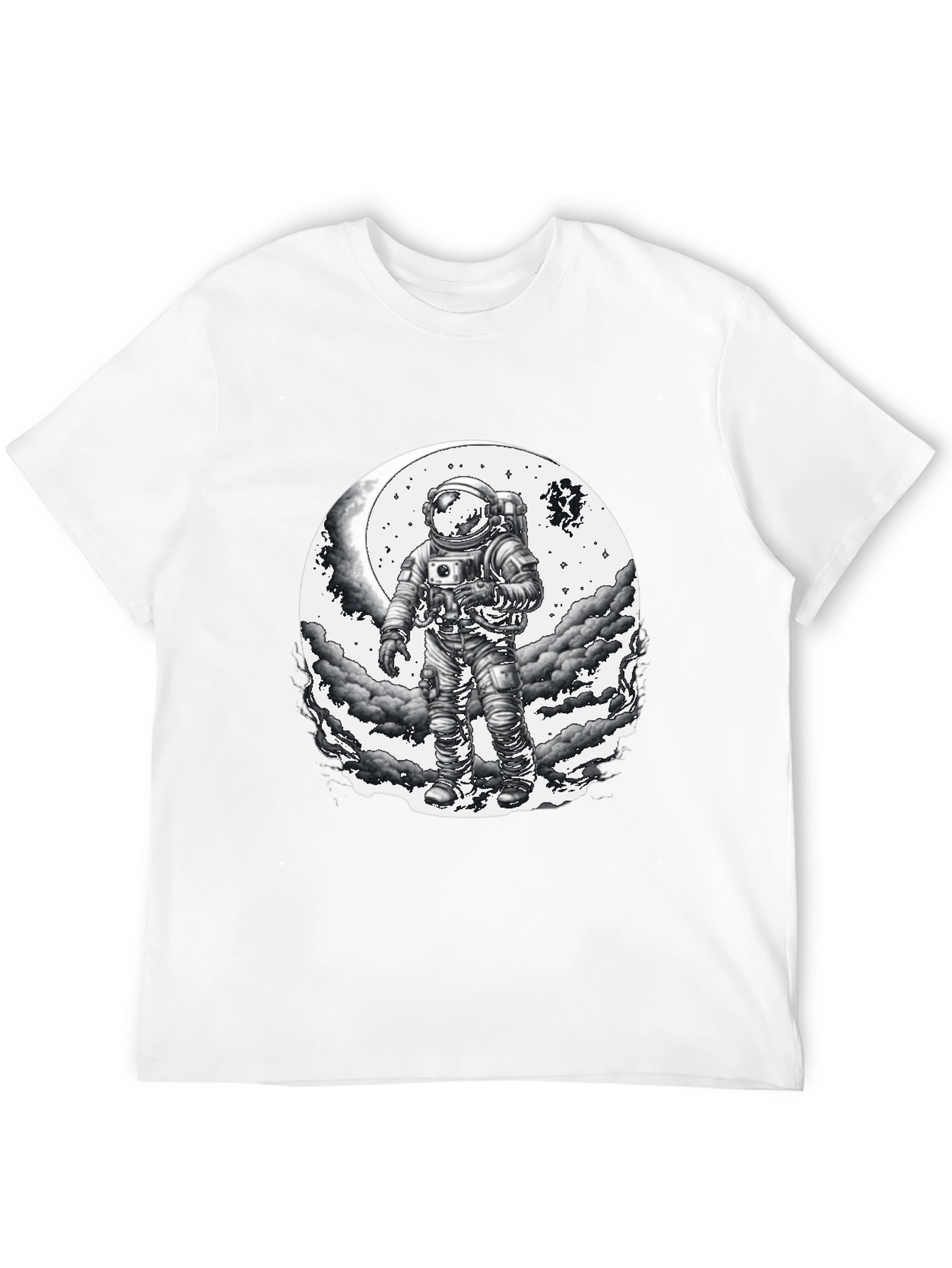 Astronaut Moon Graphic T-Shirt - Black
