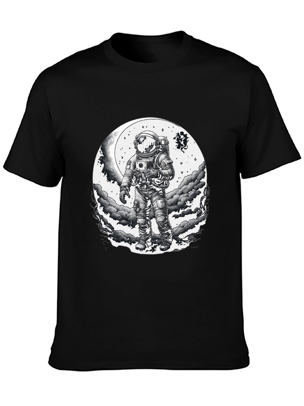 Astronaut Moon Graphic T-Shirt - Black