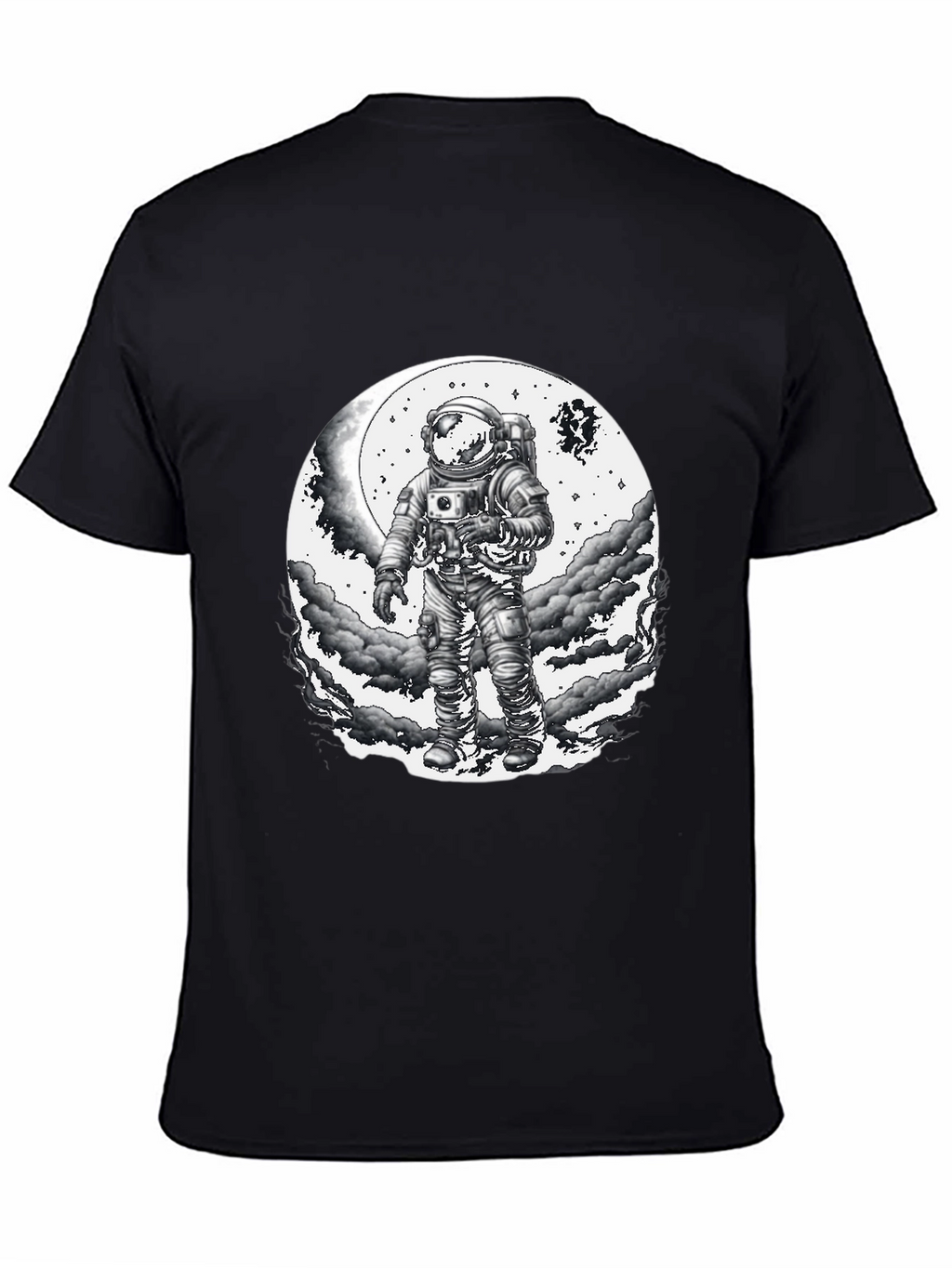 Astronaut Moon Graphic T-Shirt - Black