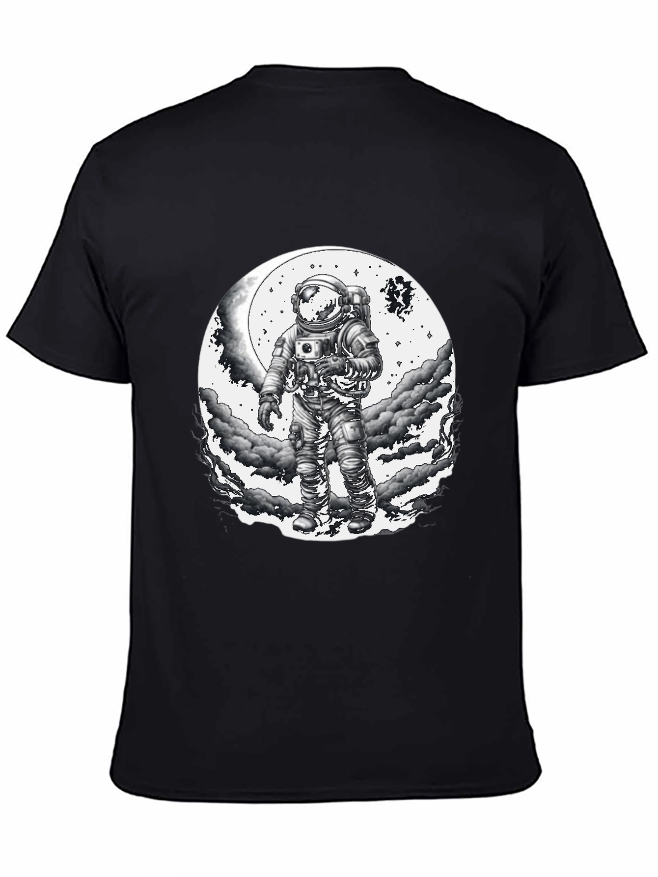 Astronaut Moon Graphic T-Shirt - Black