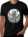 Astronaut Moon Graphic T-Shirt - Black