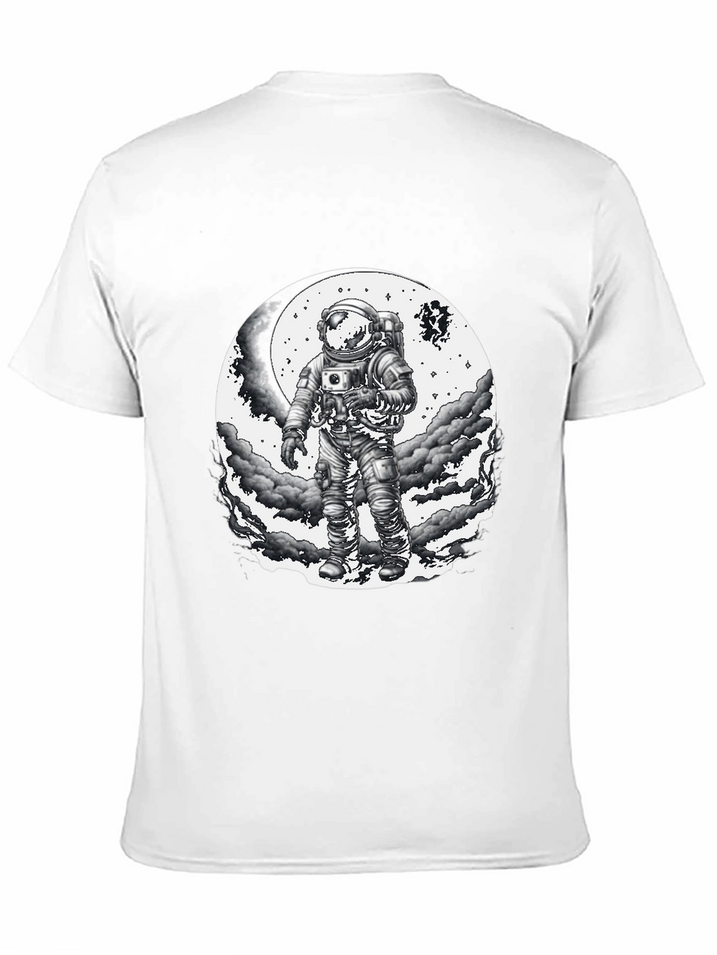 Astronaut Moon Graphic T-Shirt - Black