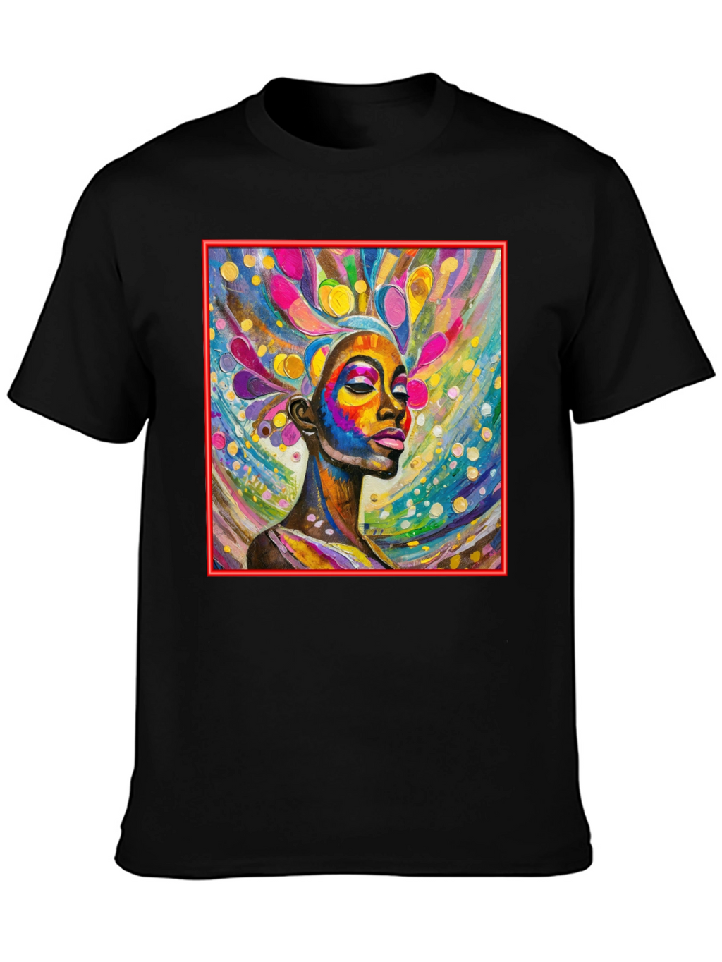 Vibrant Woman Art Black T-Shirt