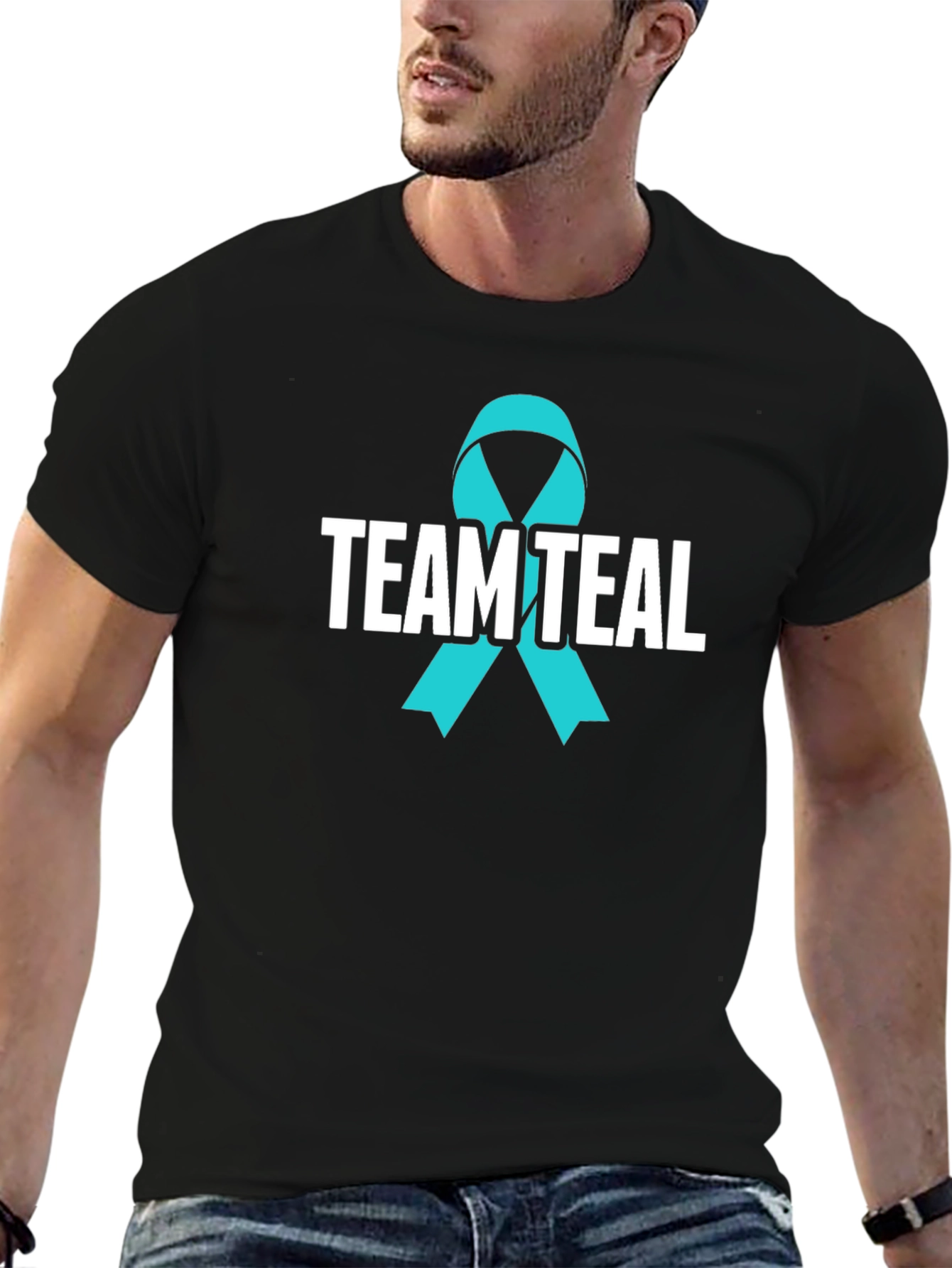 Team Teal Awareness Ribbon Graphic T-Shirt