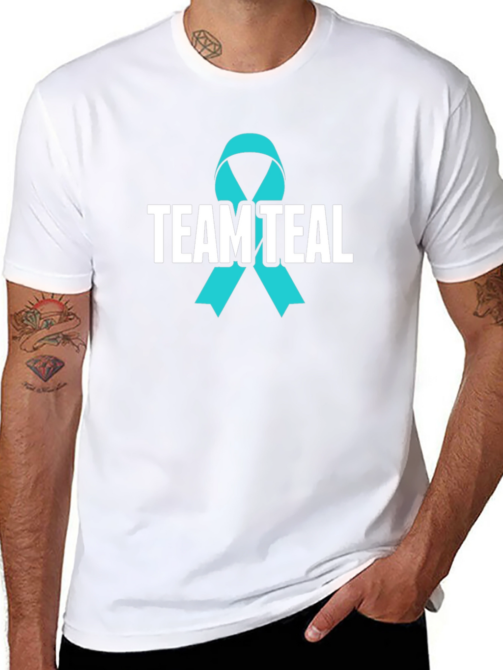 Team Teal Awareness Ribbon Graphic T-Shirt