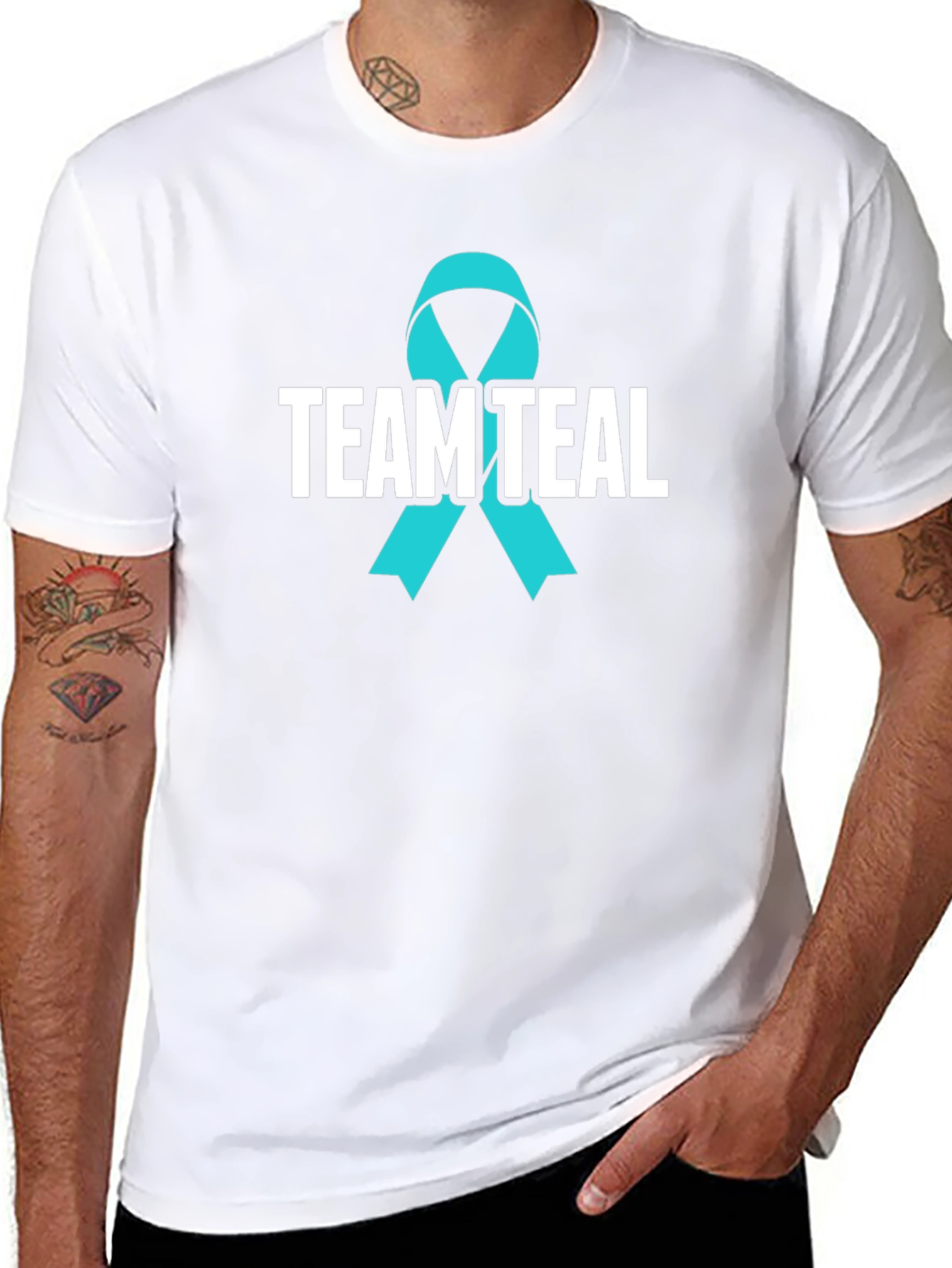 Team Teal Awareness Ribbon Graphic T-Shirt