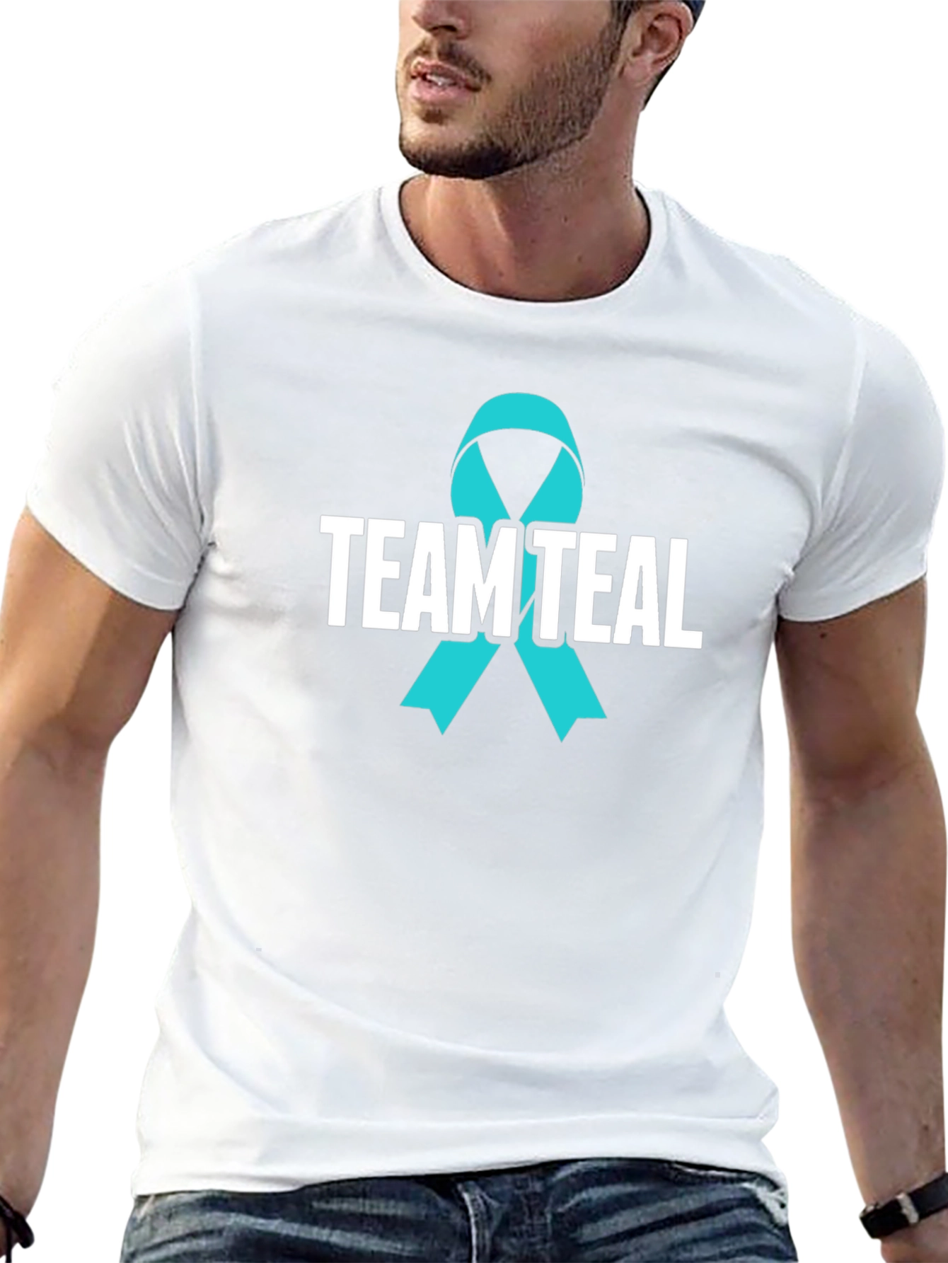 Team Teal Awareness Ribbon Graphic T-Shirt