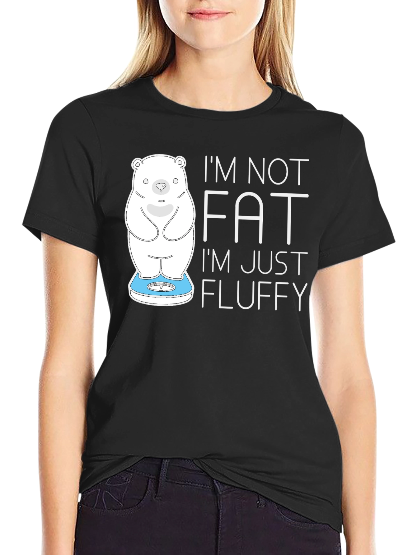Im Not Fat Im Fluffy Black T-Shirt