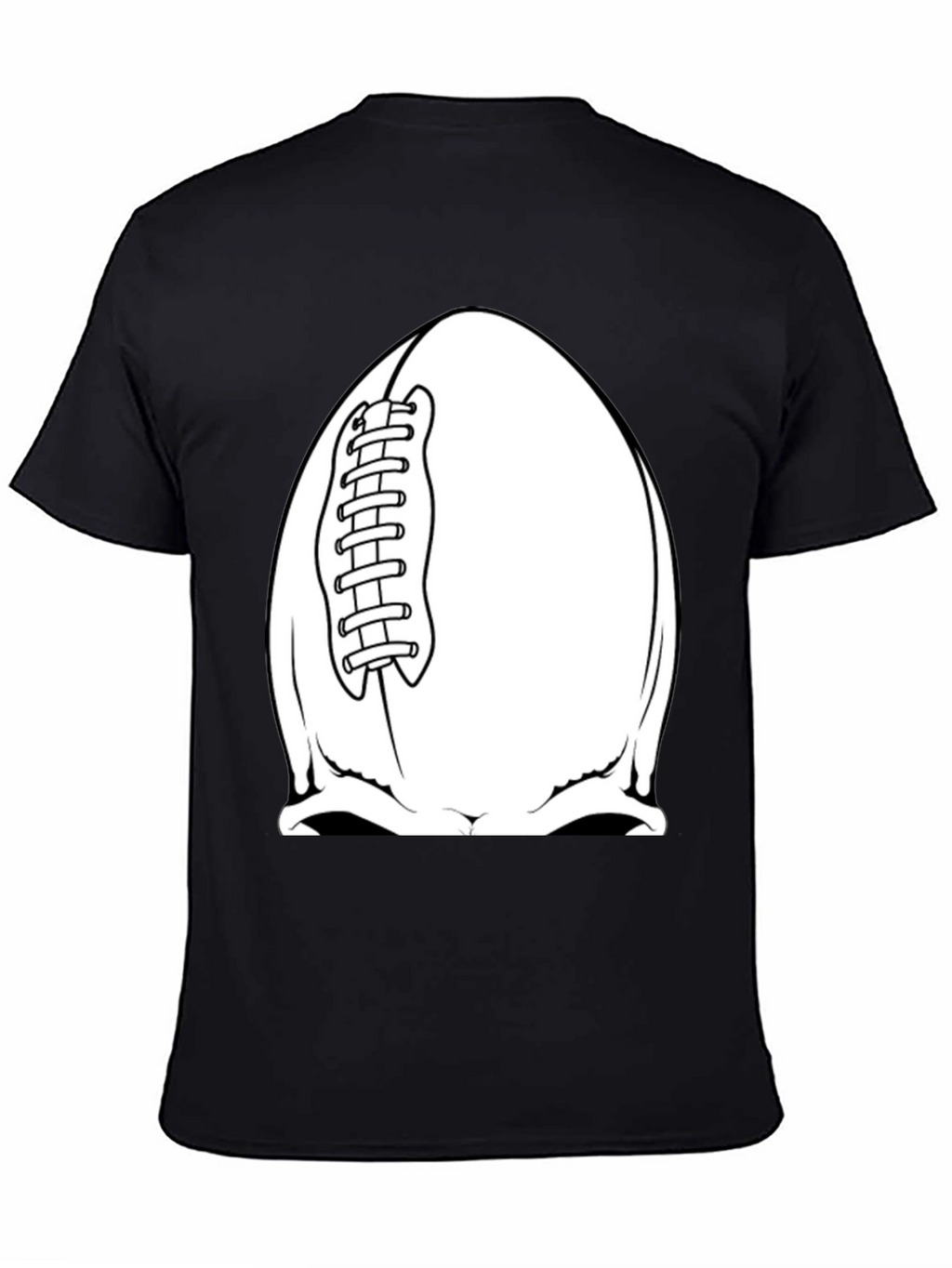 Football Skull Graphic Tee - Black T-Shirt