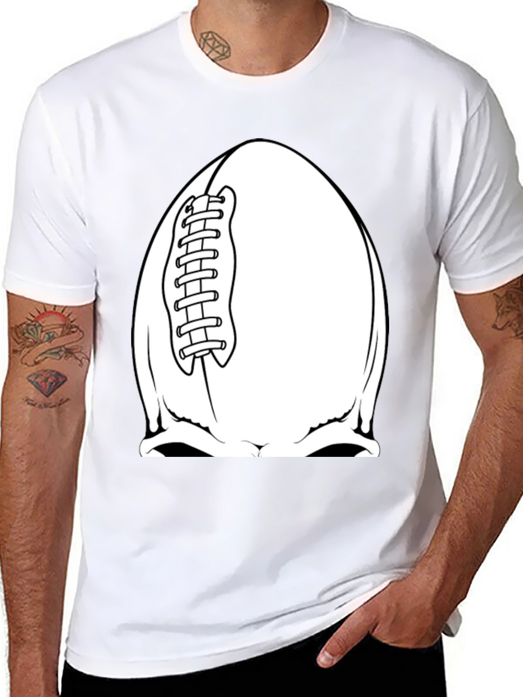 Football Skull Graphic Tee - Black T-Shirt