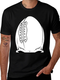 Football Skull Graphic Tee - Black T-Shirt