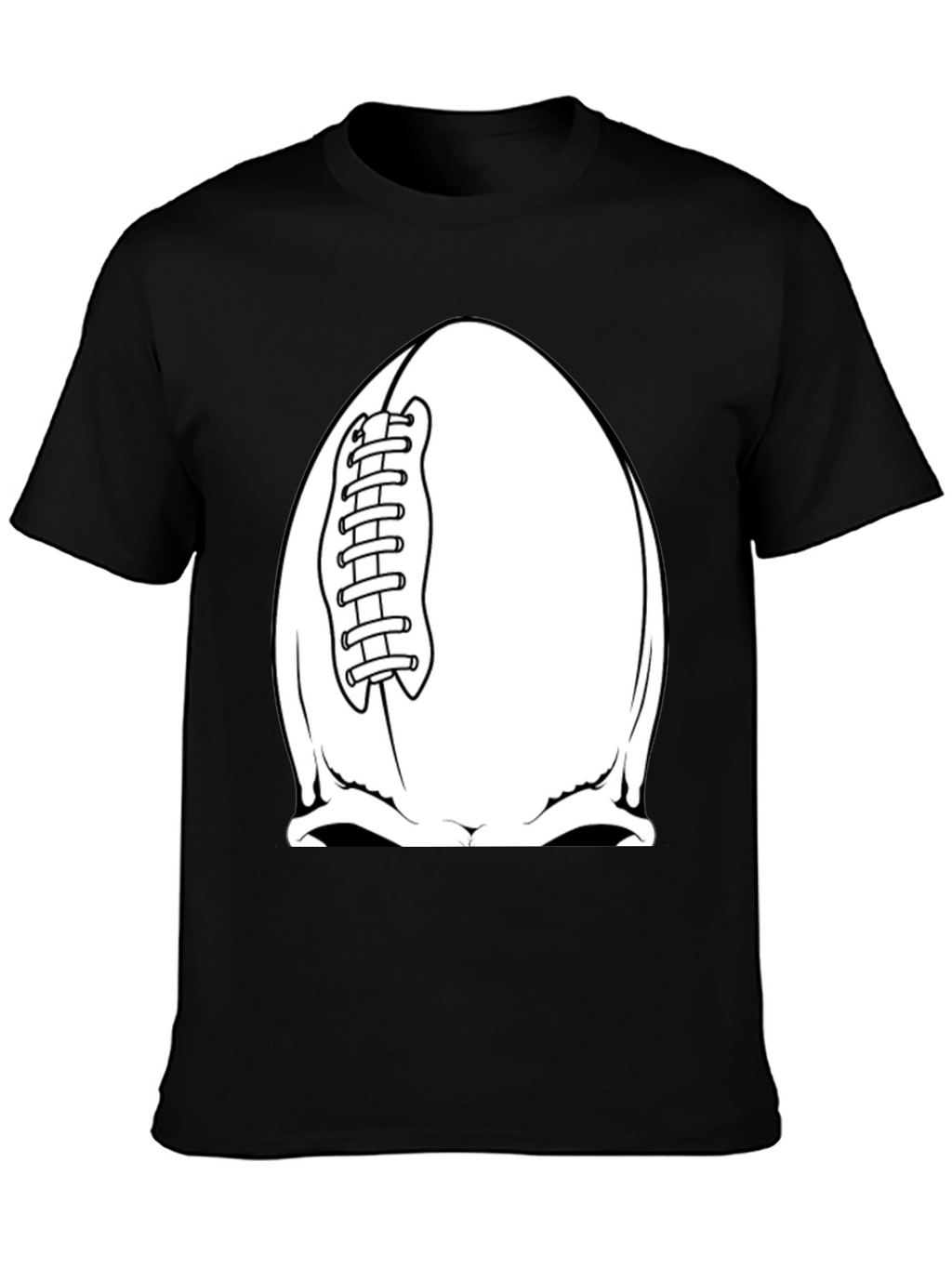 Football Skull Graphic Tee - Black T-Shirt