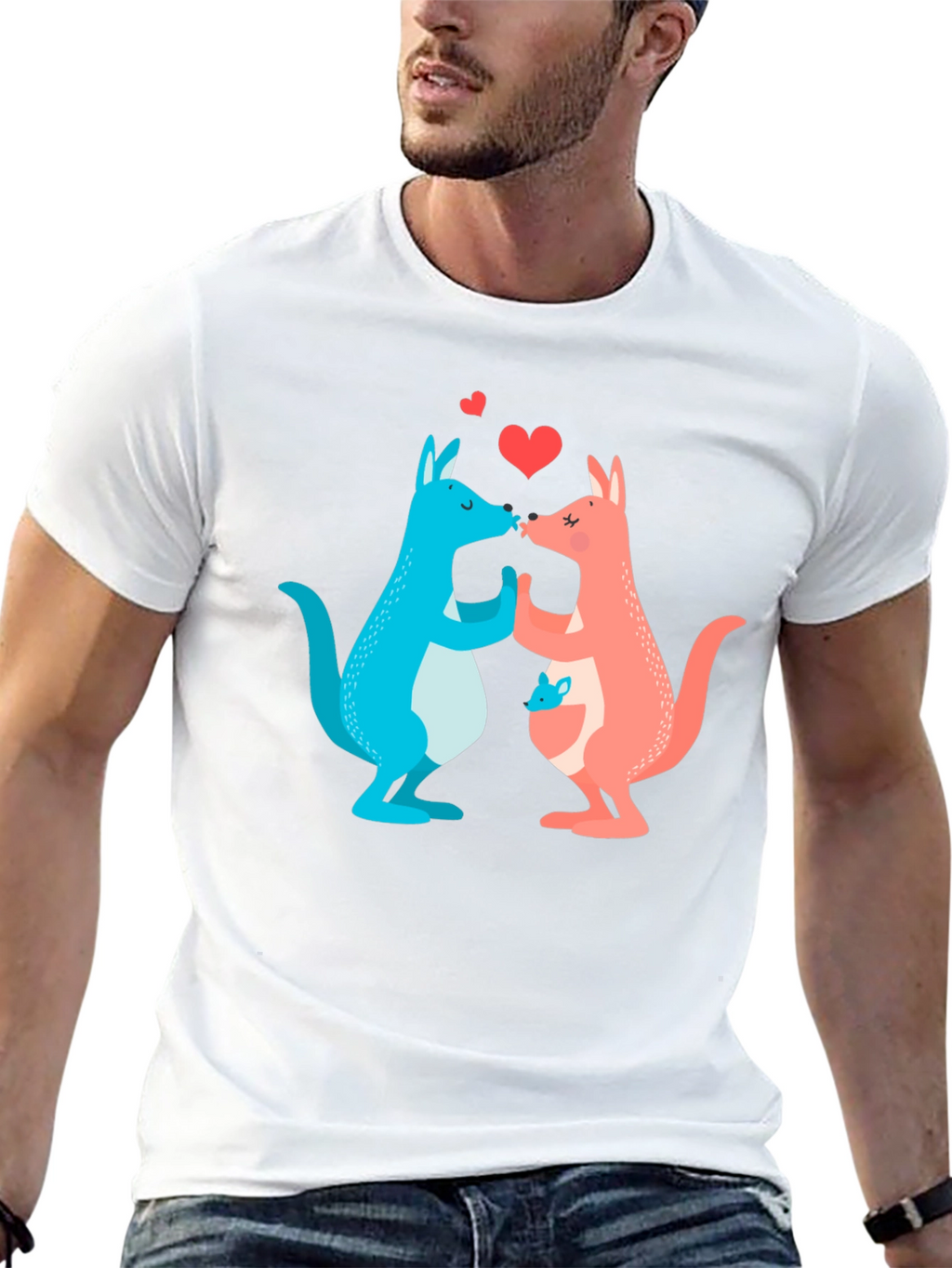 Kissing Kangaroos Graphic T-Shirt