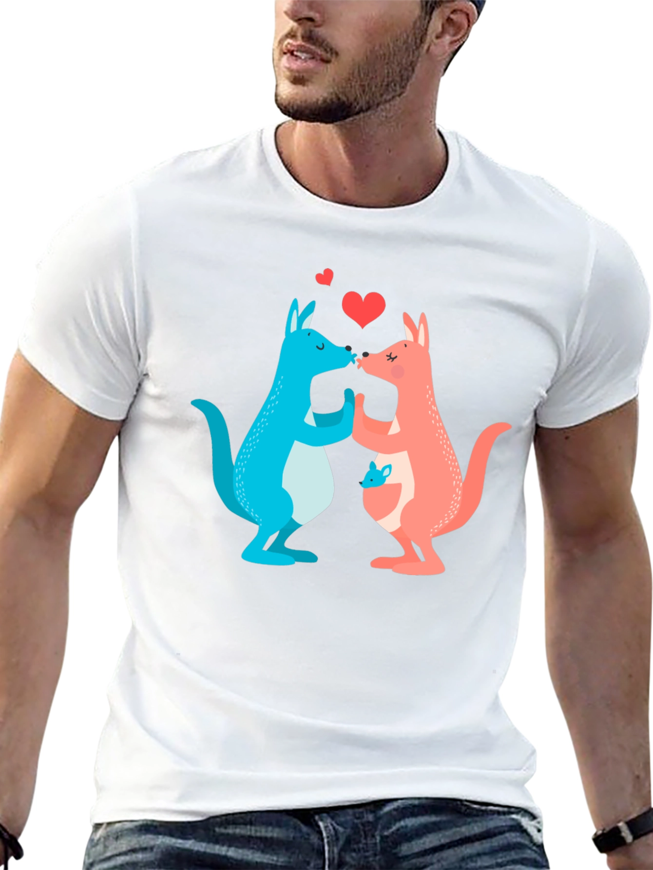 Kissing Kangaroos Graphic T-Shirt