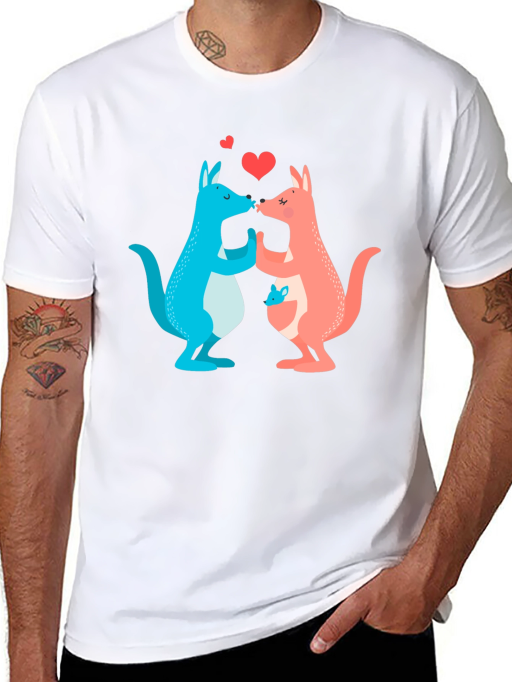 Kissing Kangaroos Graphic T-Shirt