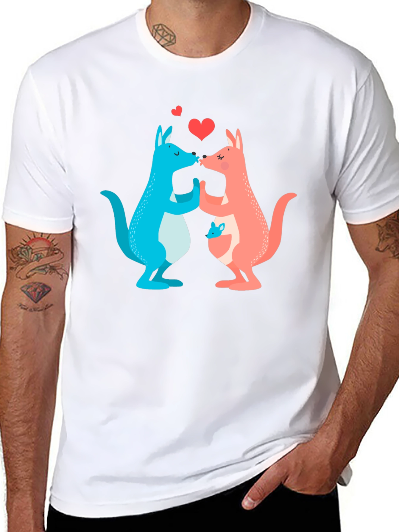 Kissing Kangaroos Graphic T-Shirt