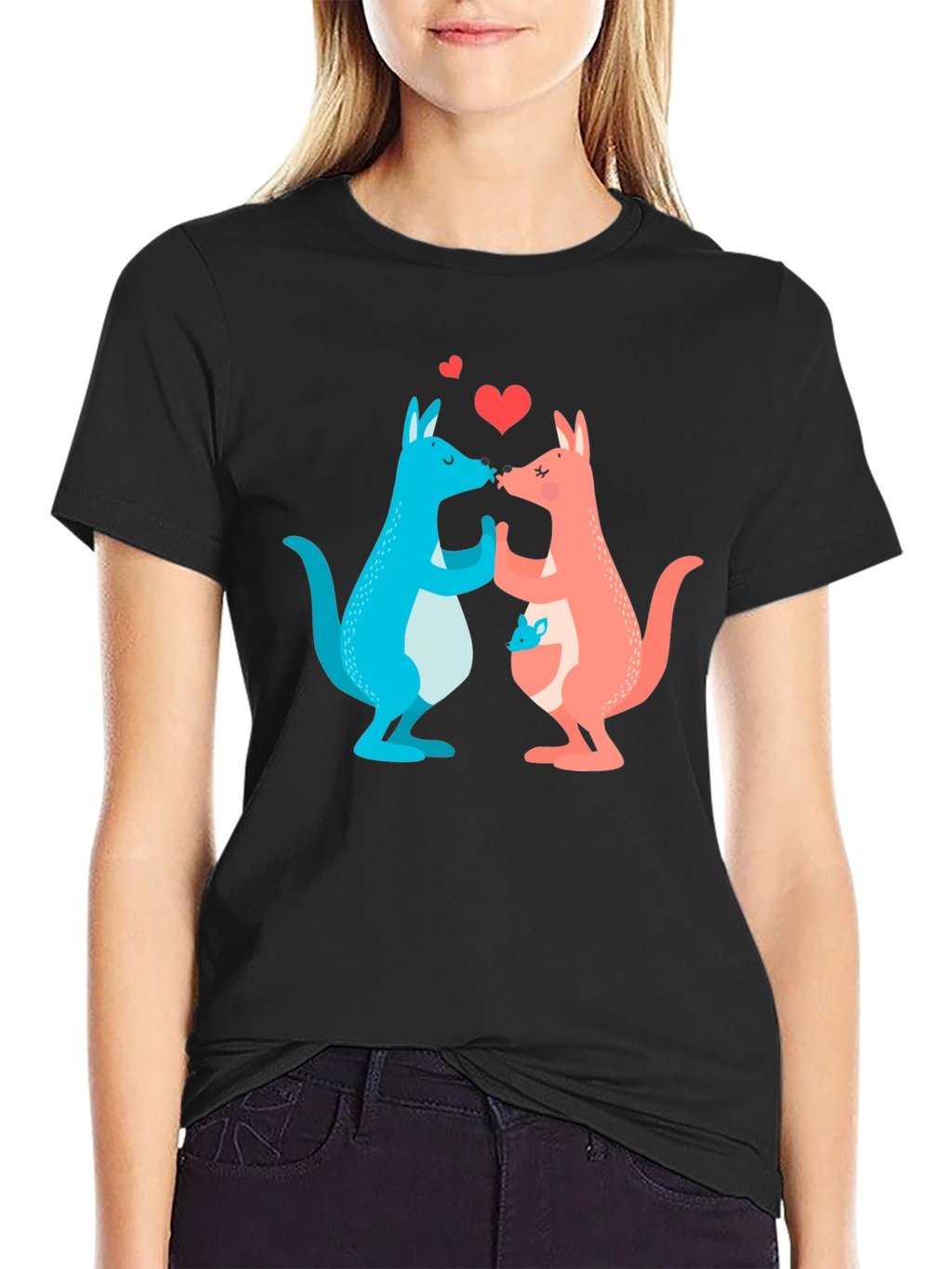 Kissing Kangaroos Graphic T-Shirt