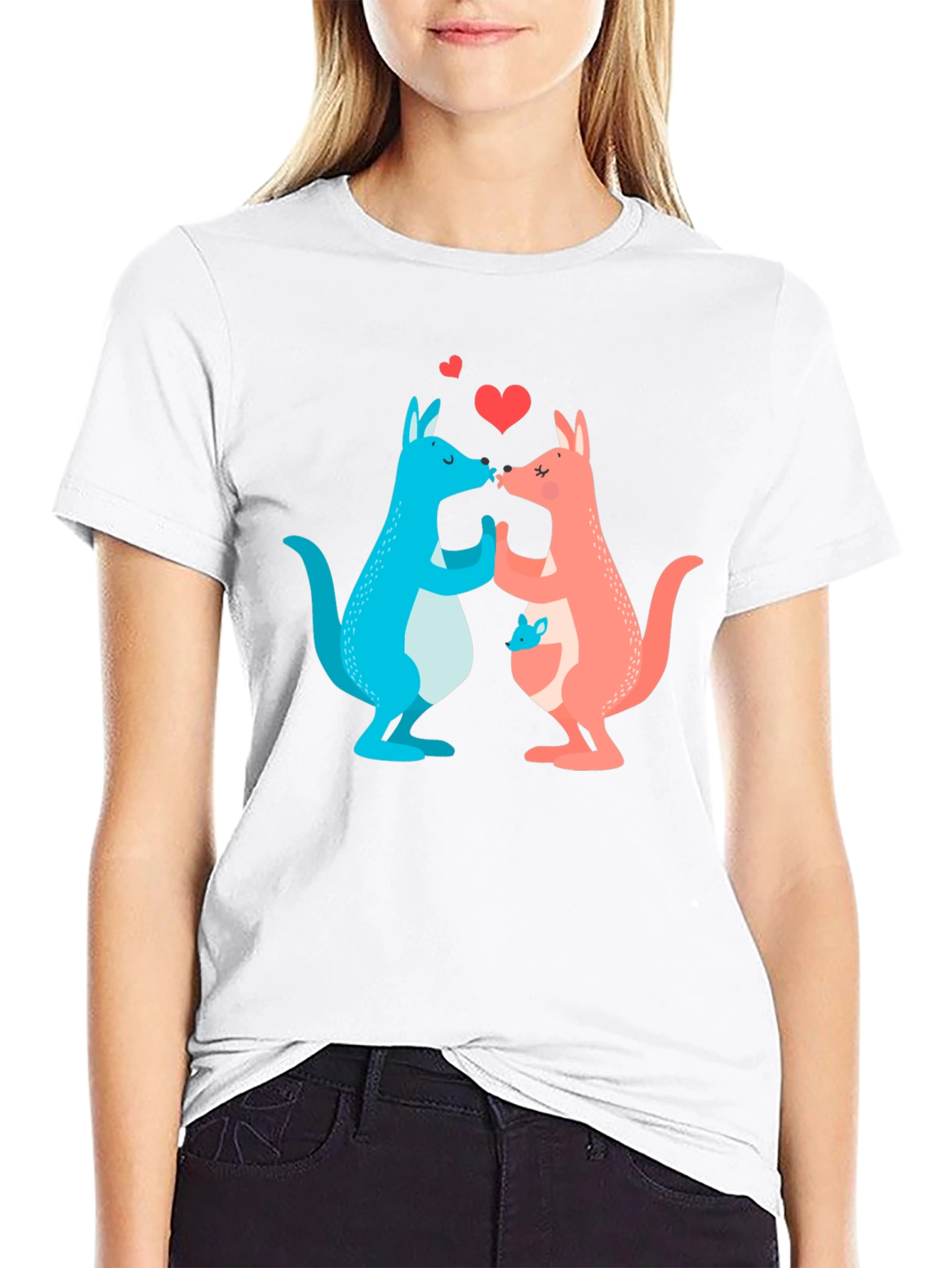 Kissing Kangaroos Graphic T-Shirt