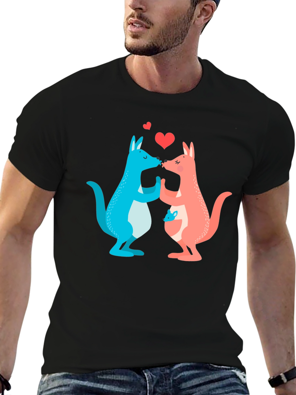 Kissing Kangaroos Graphic T-Shirt