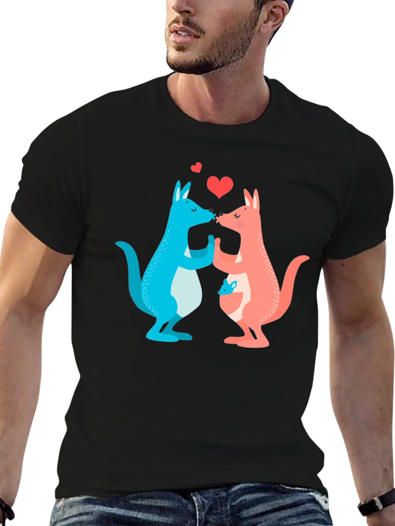 Kissing Kangaroos Graphic T-Shirt