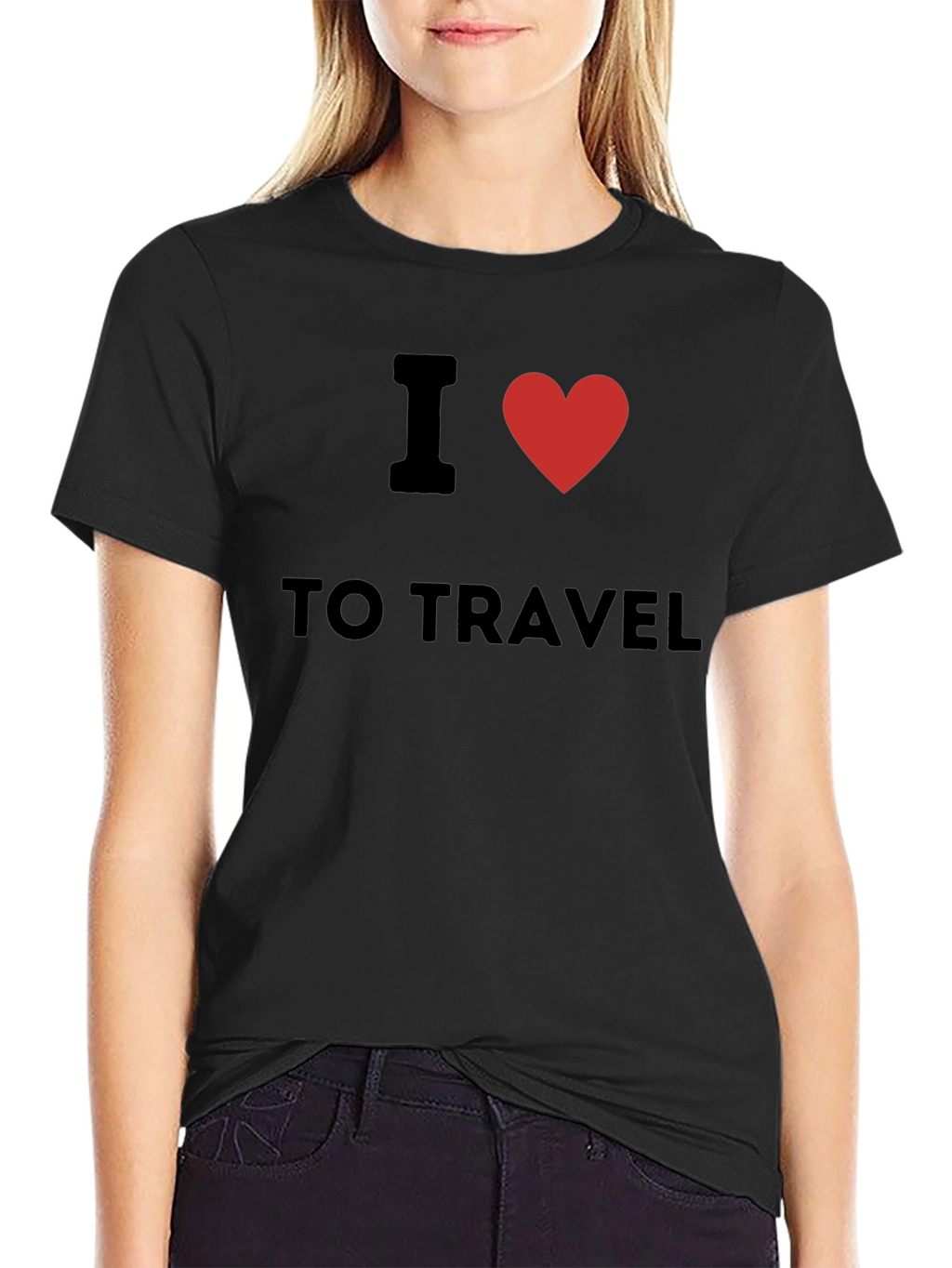 I Heart to Travel Black T-Shirt