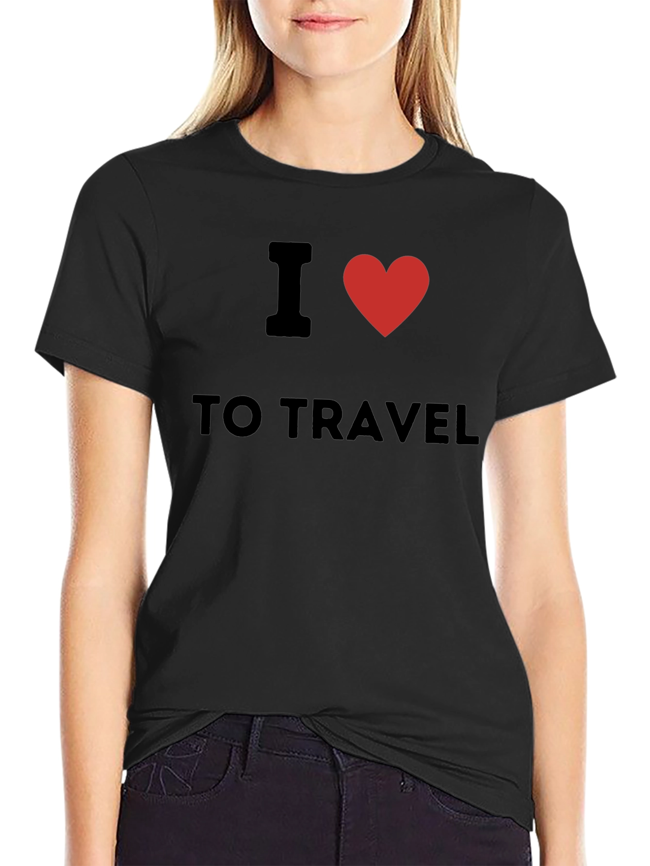 I Heart to Travel Black T-Shirt