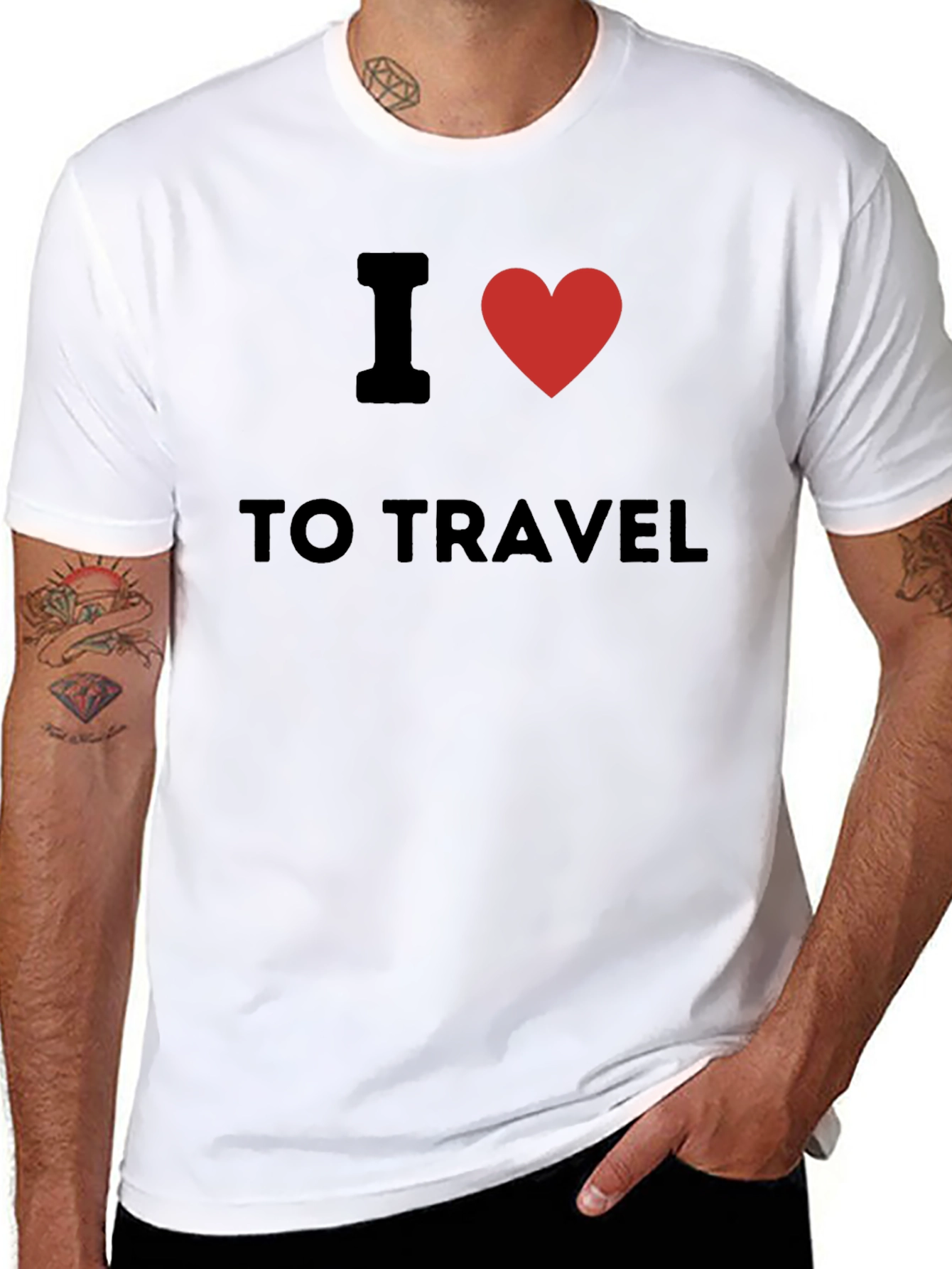 I Heart to Travel Black T-Shirt