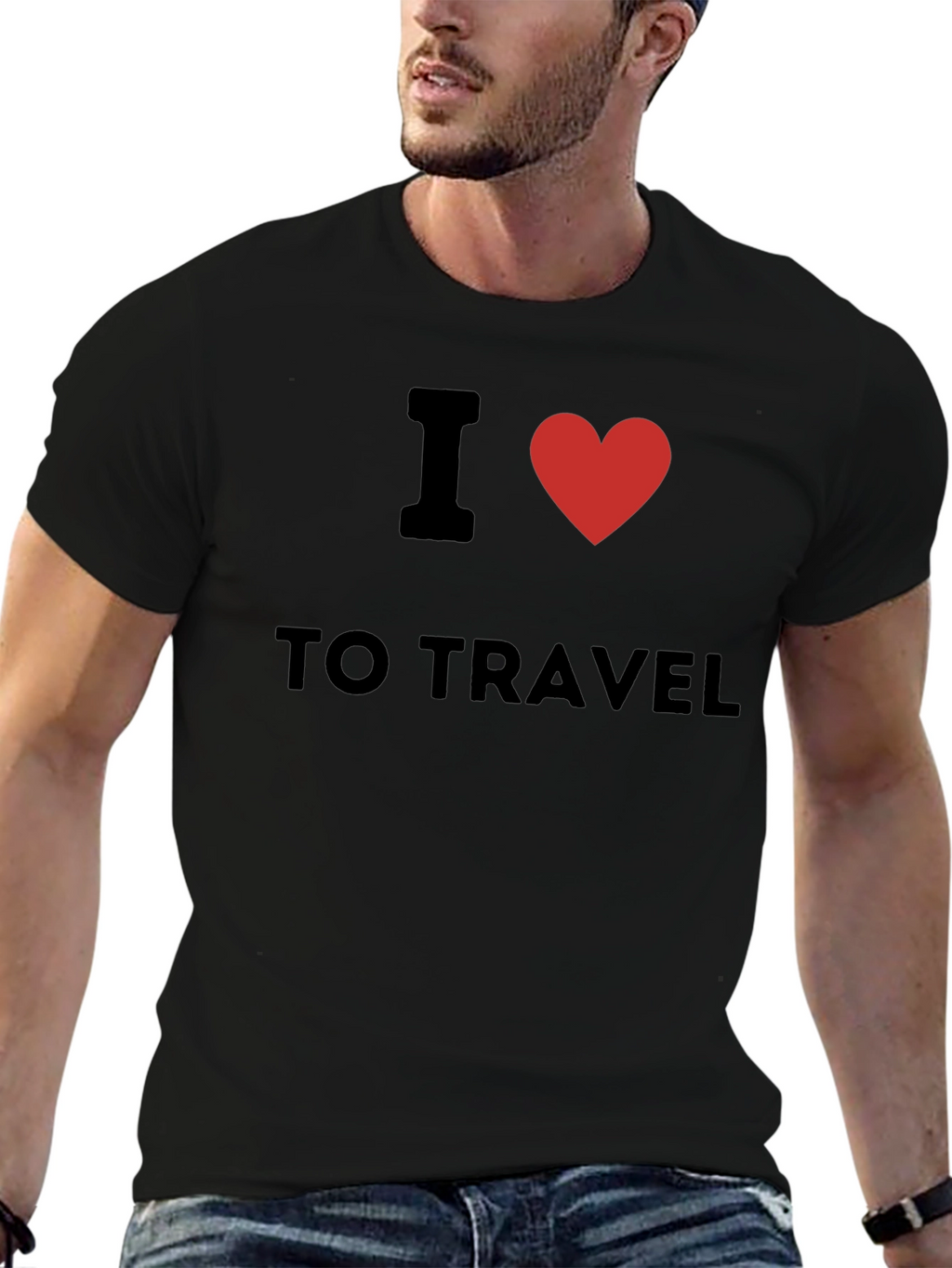I Heart to Travel Black T-Shirt