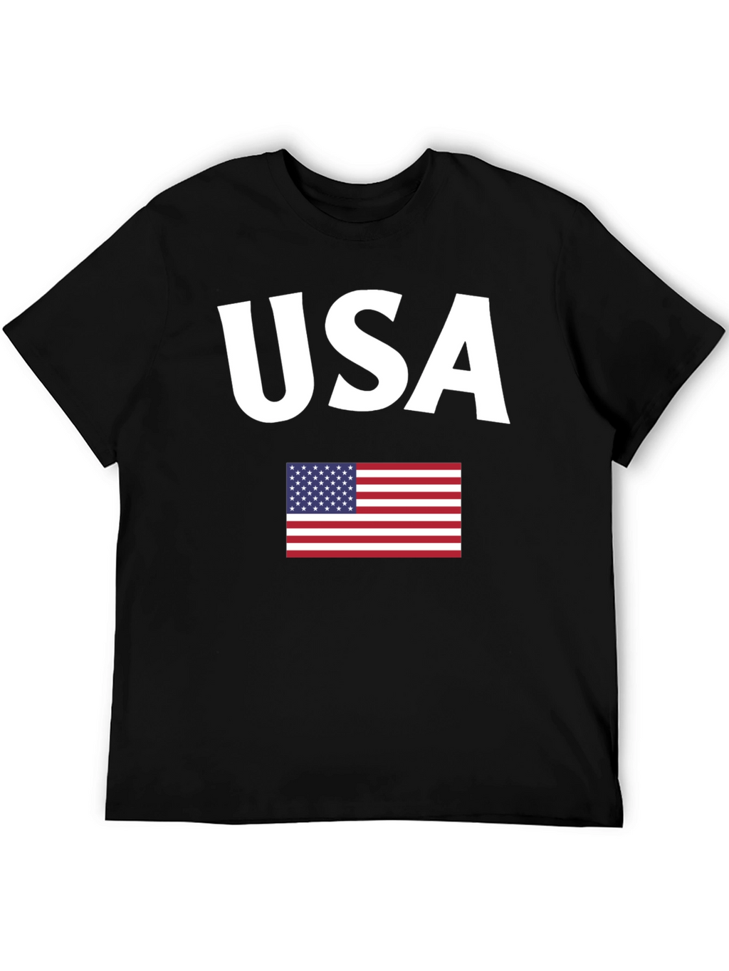 USA Flag Graphic Black T-Shirt