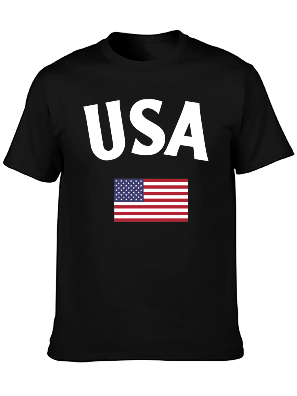 USA Flag Graphic Black T-Shirt