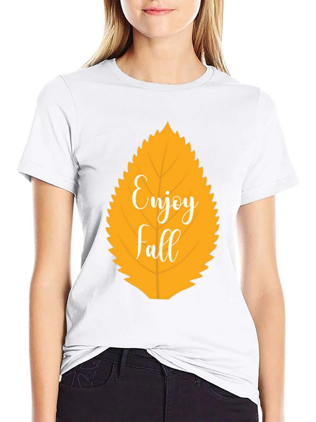 Enjoy Fall Leaf Graphic T-Shirt - Autumn Season Apparel
