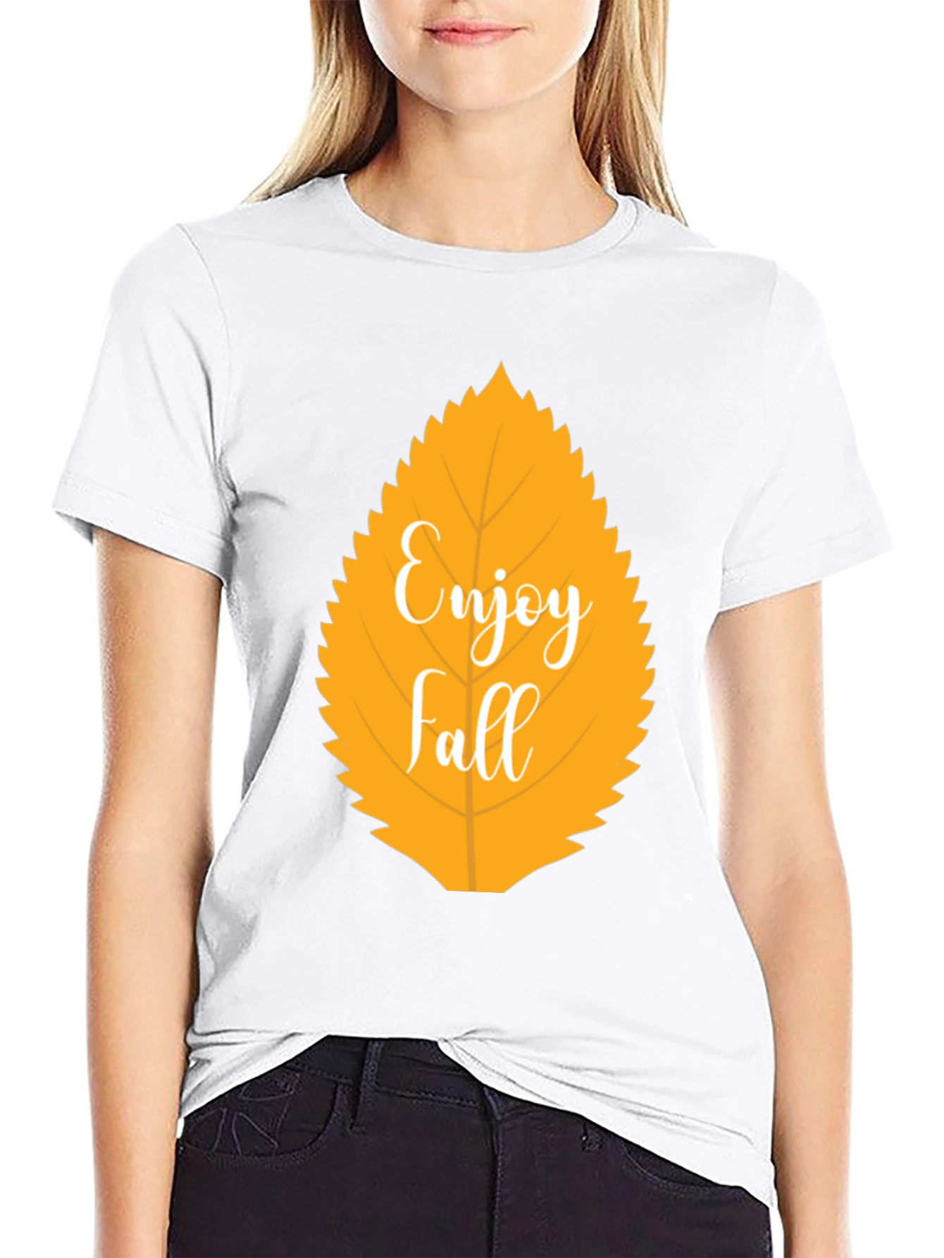 Enjoy Fall Leaf Graphic T-Shirt - Autumn Season Apparel