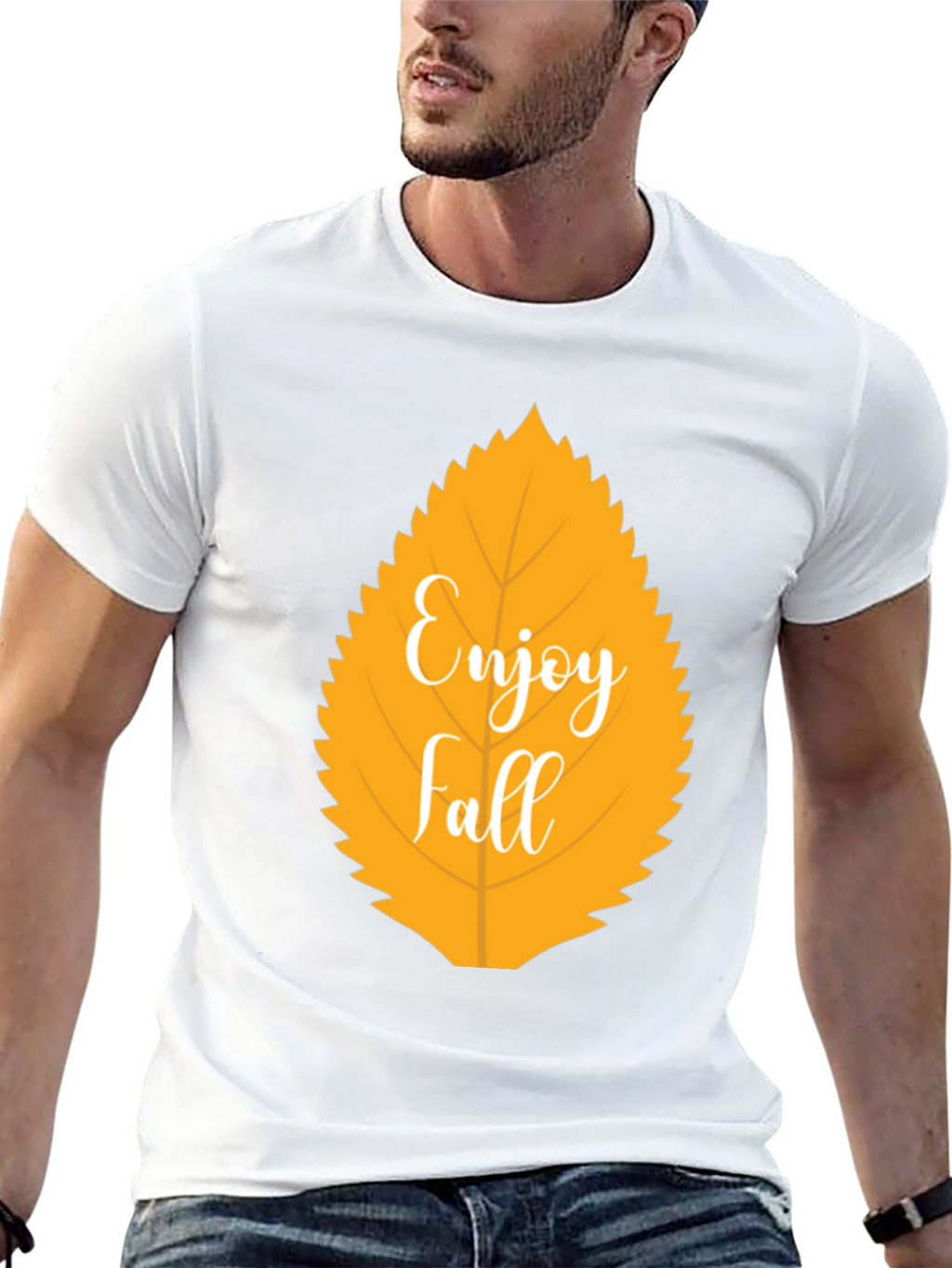 Enjoy Fall Leaf Graphic T-Shirt - Autumn Season Apparel