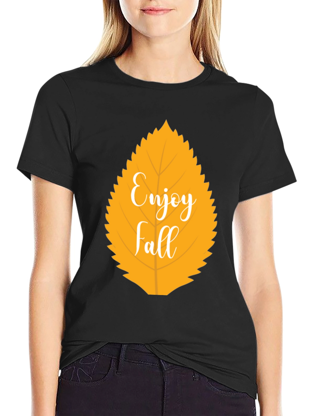 Enjoy Fall Leaf Graphic T-Shirt - Autumn Season Apparel