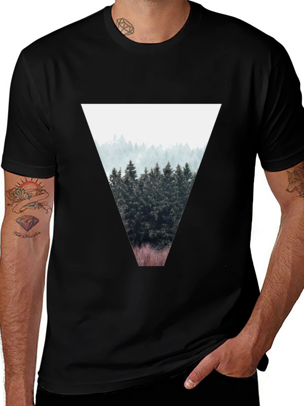 Triangle Forest Tee - Stylish Mens T-Shirt