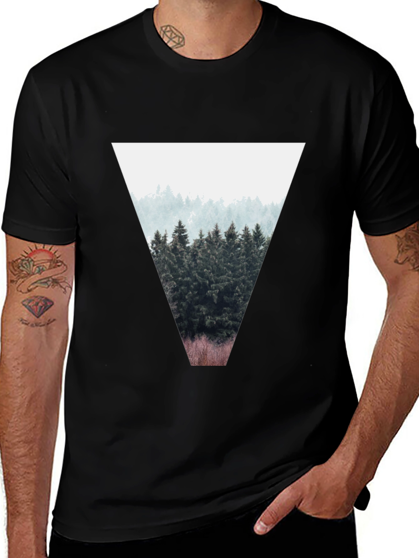 Triangle Forest Tee - Stylish Mens T-Shirt