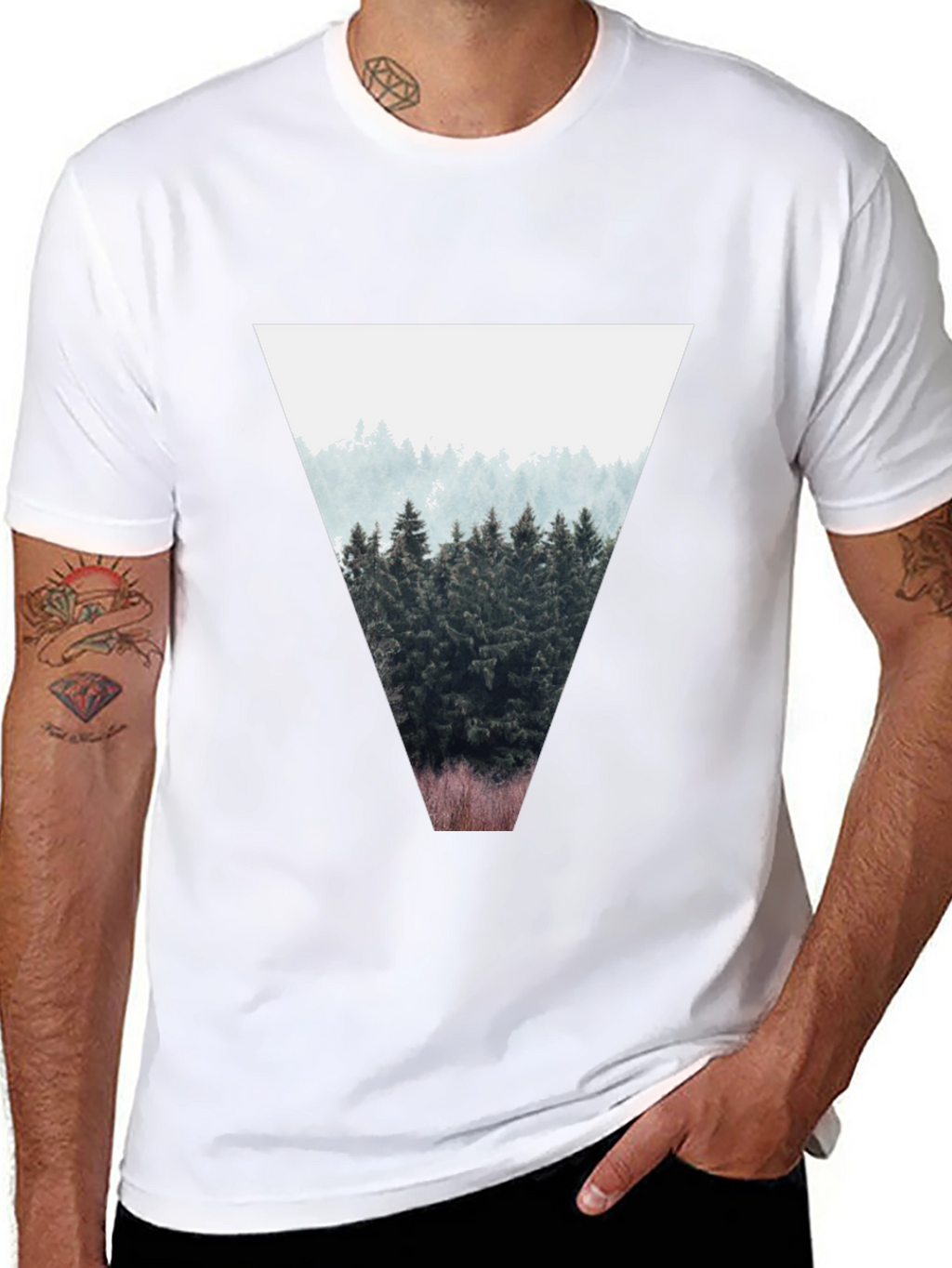 Triangle Forest Tee - Stylish Mens T-Shirt