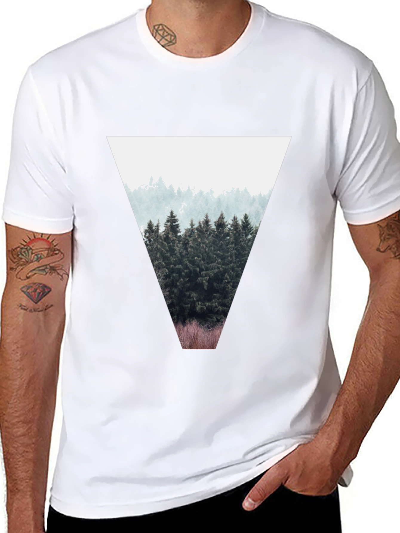 Triangle Forest Tee - Stylish Mens T-Shirt