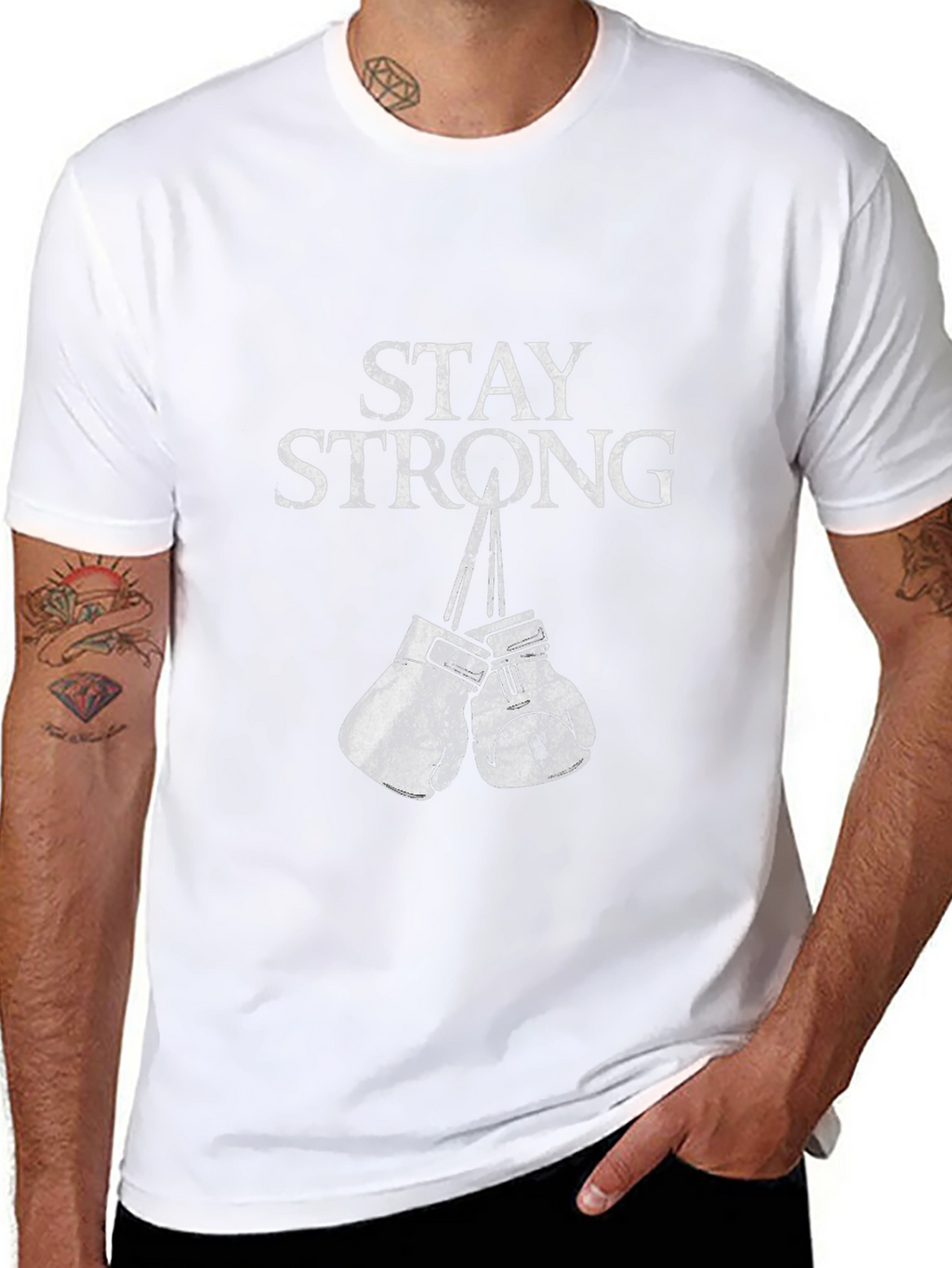 Stay Strong Boxing Gloves Graphic T-Shirt