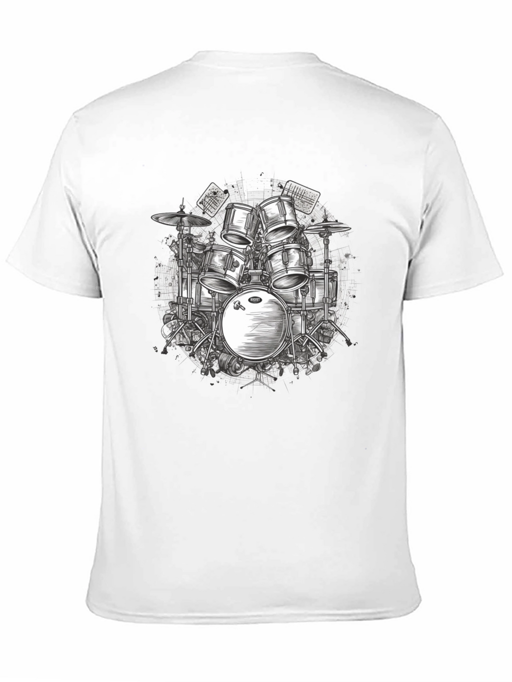 Drum Kit Graphic Tee - Musicians Black T-Shirt