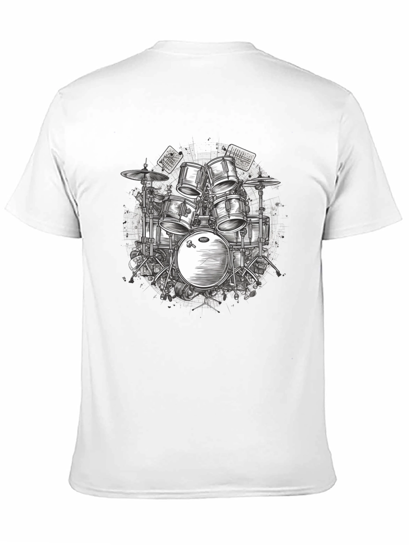 Drum Kit Graphic Tee - Musicians Black T-Shirt